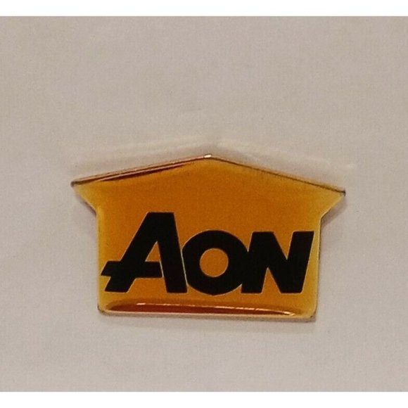 Aon Lapel Pin Gold Tone Black 3/4" Tie Tack House Shaped - Picture 3 of 4